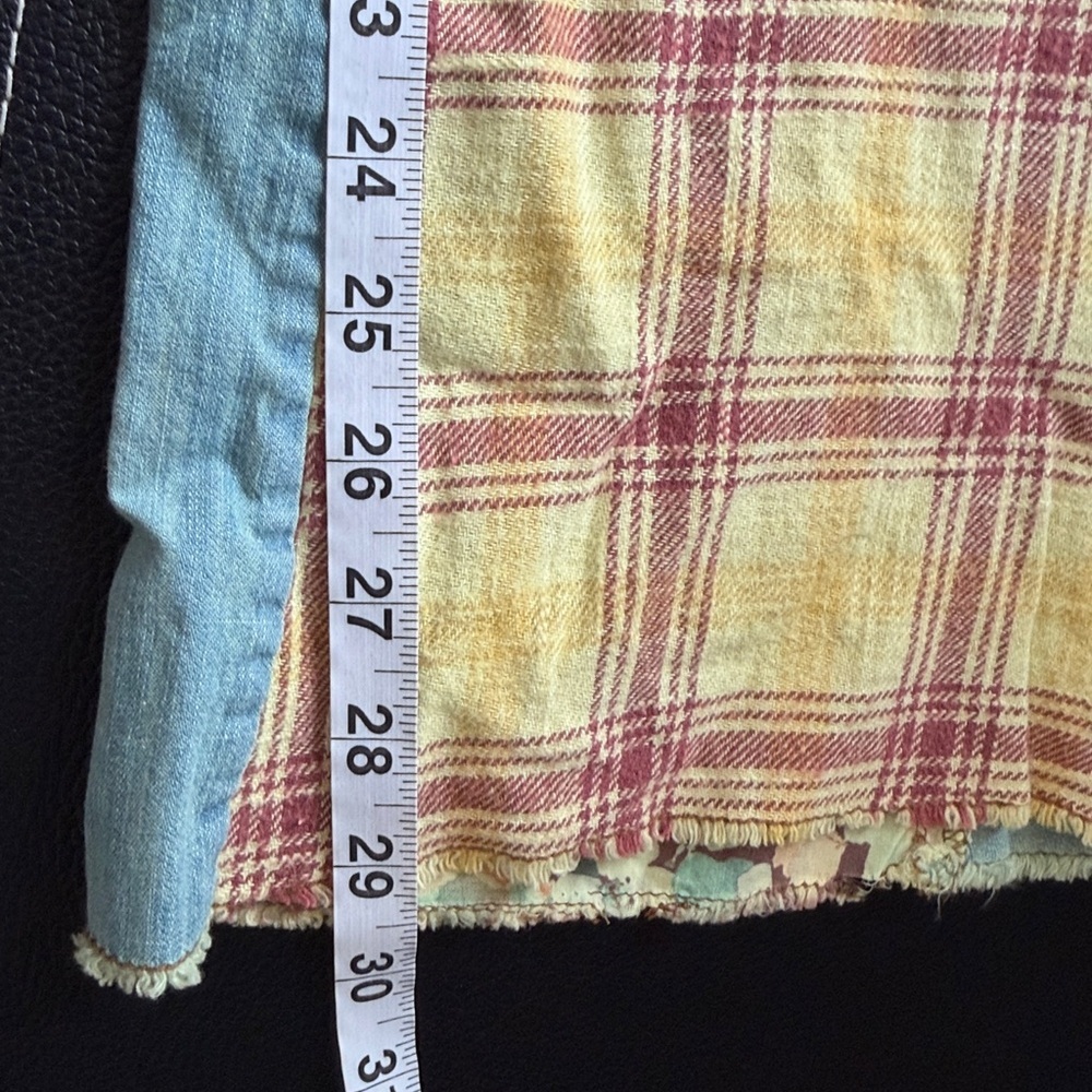 Anthropologie Pilcro The Adi Mid Rise Relaxed Flare Jeans Patchwork Sz 30 NEW - Picture 13 of 14